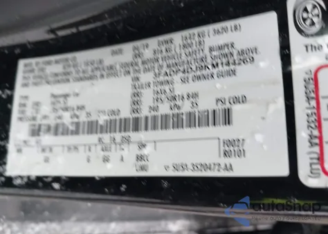 2019 Ford Fiesta St Line z USA, uszkodzony, nr VIN 3FADP4DJ9KM144269